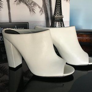 Forever 21 white mule heels